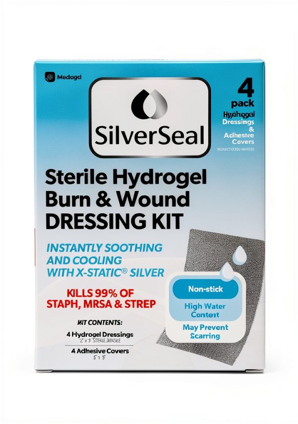 SilverSeal Hydrogel Wound Care Kit with Antimicrobial Silver Pads-0