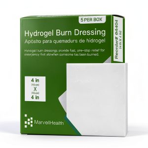 MarvellHealth Hydrogel Burn Dressing Sterile Cooling Gel 5x5 Inch Pack-0