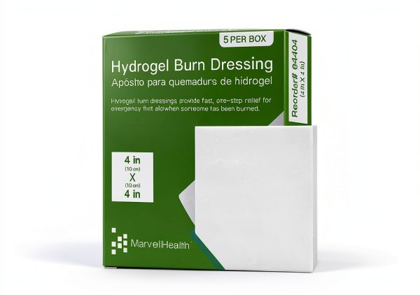 MarvellHealth Hydrogel Burn Dressing Sterile Cooling Gel 5x5 Inch Pack-0