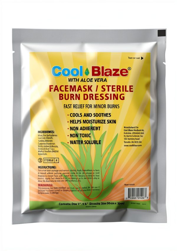 Aloe Vera Burn Dressing by Shield Safety 12x12 Sterile Facemask-0