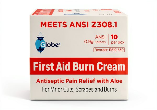 Globe First Aid Burn Cream 0.9g Packets, (10 Packets) Advanced First Aid Cream for Temporary Relief of Minor Burns, Cuts, and Scrapes (10 Packets)-2