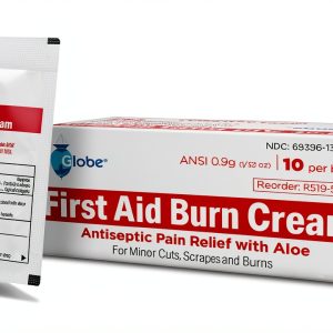 Globe First Aid Burn Cream 0.9g Packets, (10 Packets) Advanced First Aid Cream for Temporary Relief of Minor Burns, Cuts, and Scrapes (10 Packets)-0